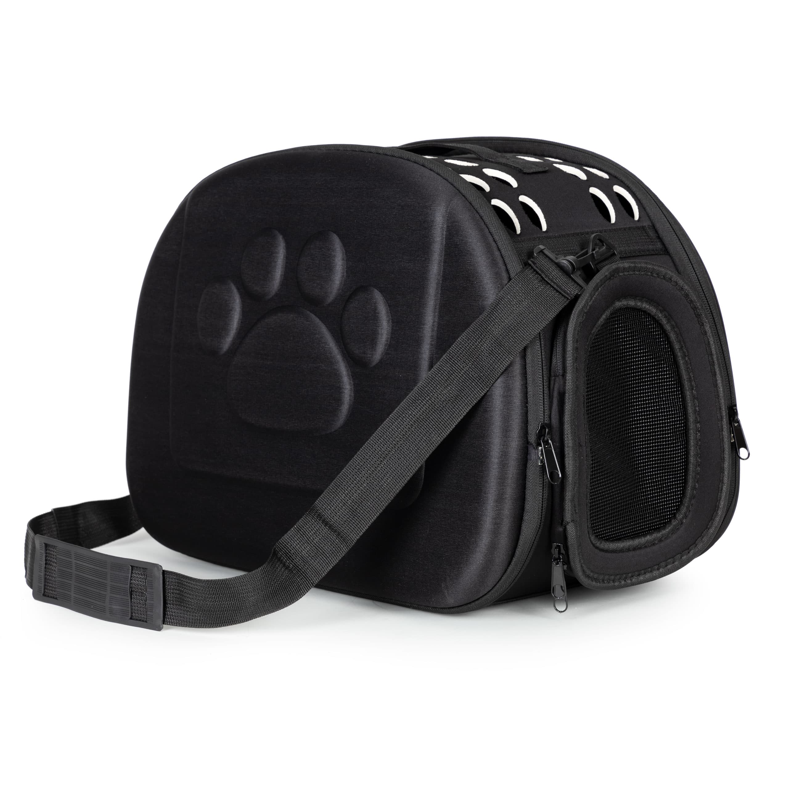 Duży czarny transporter Petsi — koty i psy 🐾